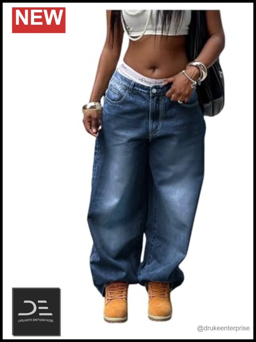 Low Rise Baggy Wide Leg Jeans Y2K 90s Vintage Hip Hop Streetwear